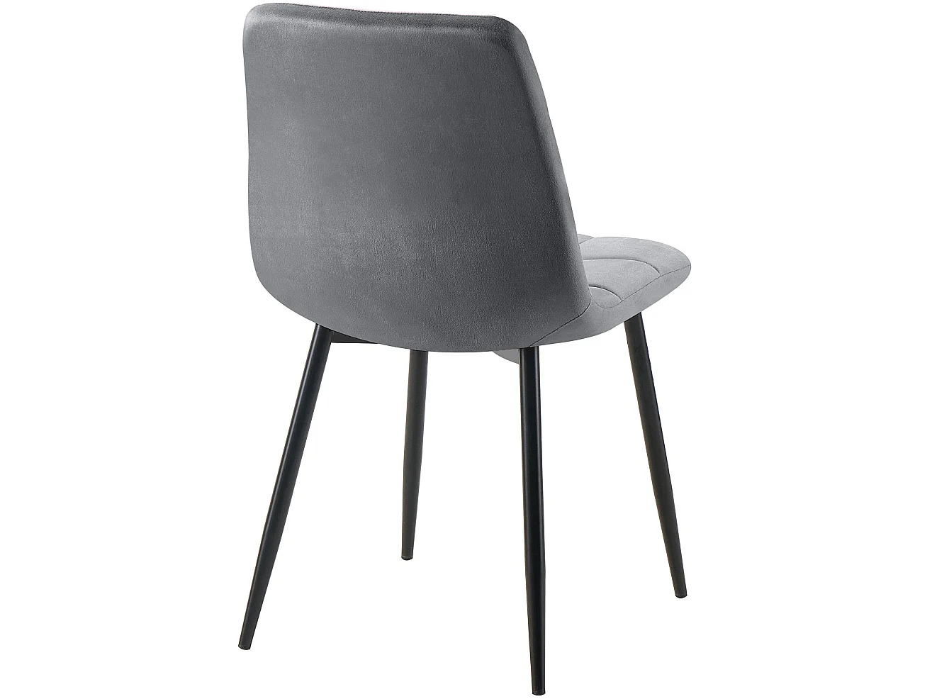Lot de 2  chaise salle à manger - Velours - Gris foncé - Tilde