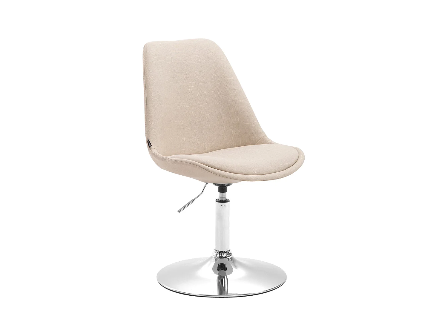 chaise salle à manger - Tissu & Chrome - Crème - Maverick