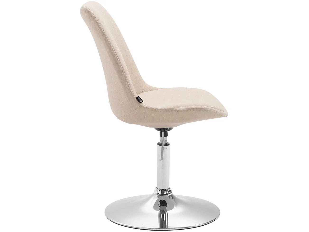chaise salle à manger - Tissu & Chrome - Crème - Maverick