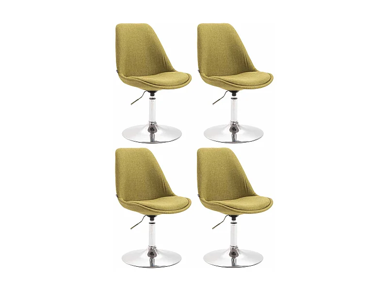 Lot de 4  chaise salle à manger - Tissu & Chrome - Vert - Maverick