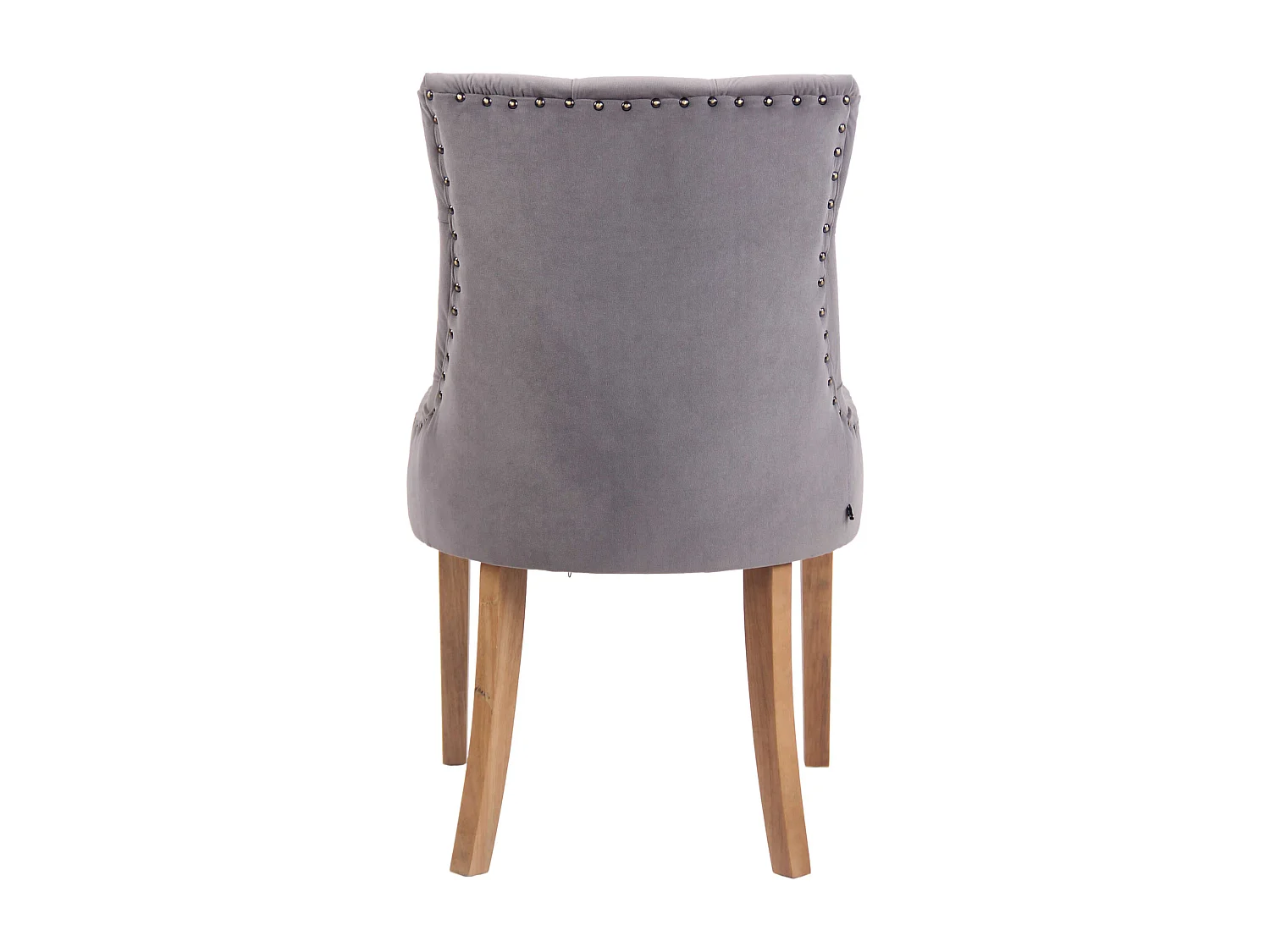 Lot de 4  chaise salle à manger - Velours & Antique clair - Gris - Aberdeen