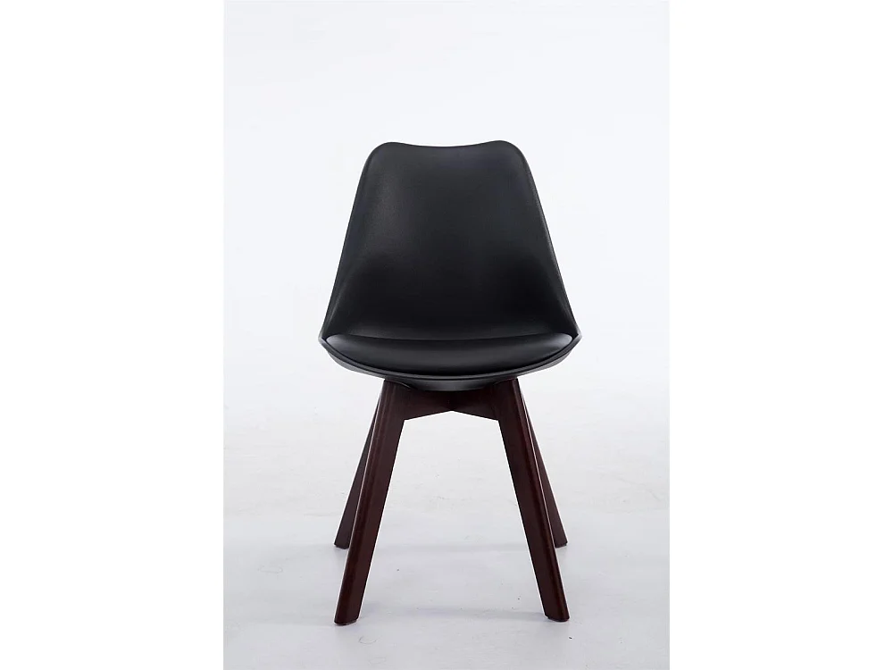 Eetkamerstoelen - Kunstleer & walnoot - zwart - Borneo V2