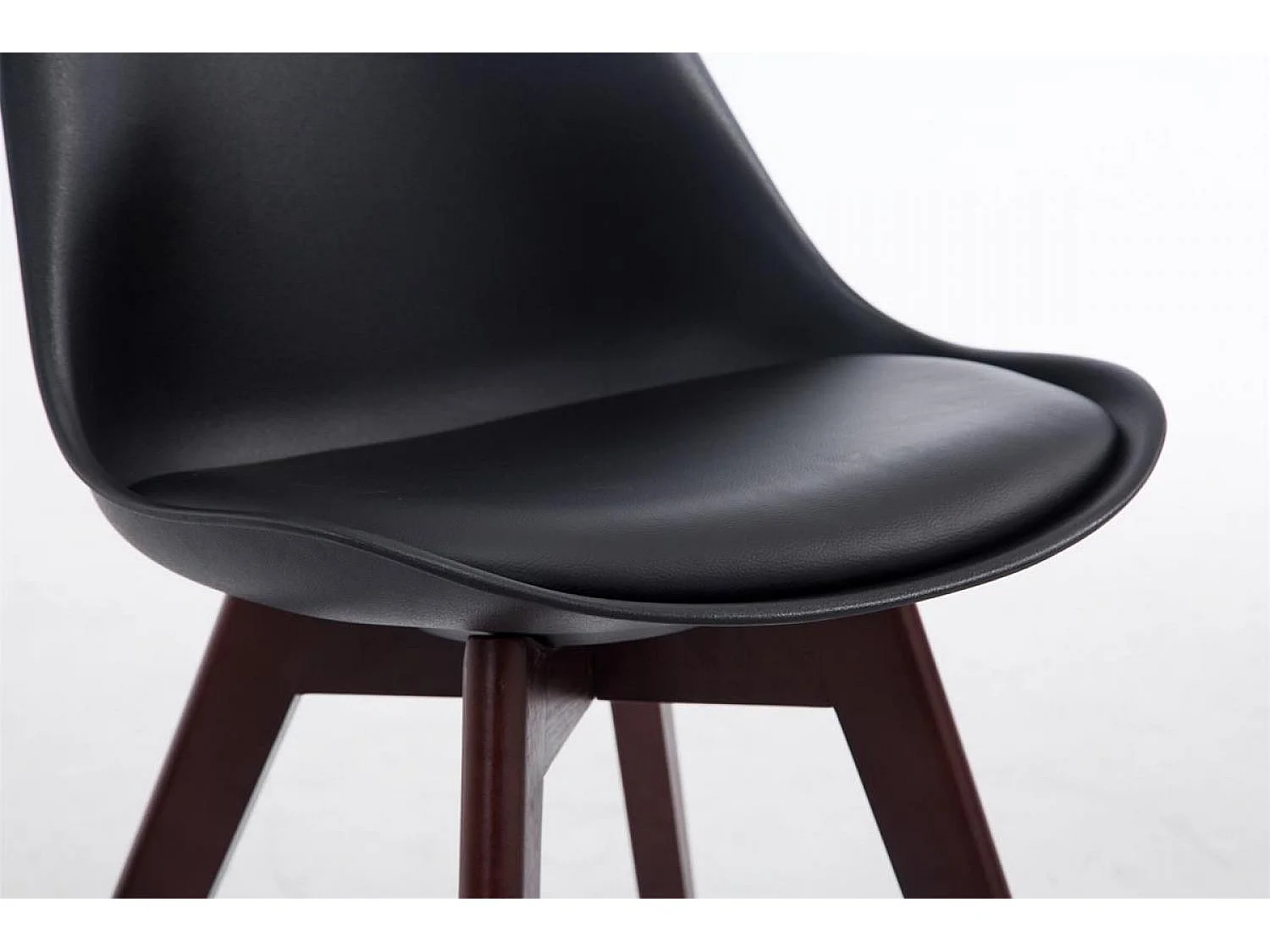 Eetkamerstoelen - Kunstleer & walnoot - zwart - Borneo V2