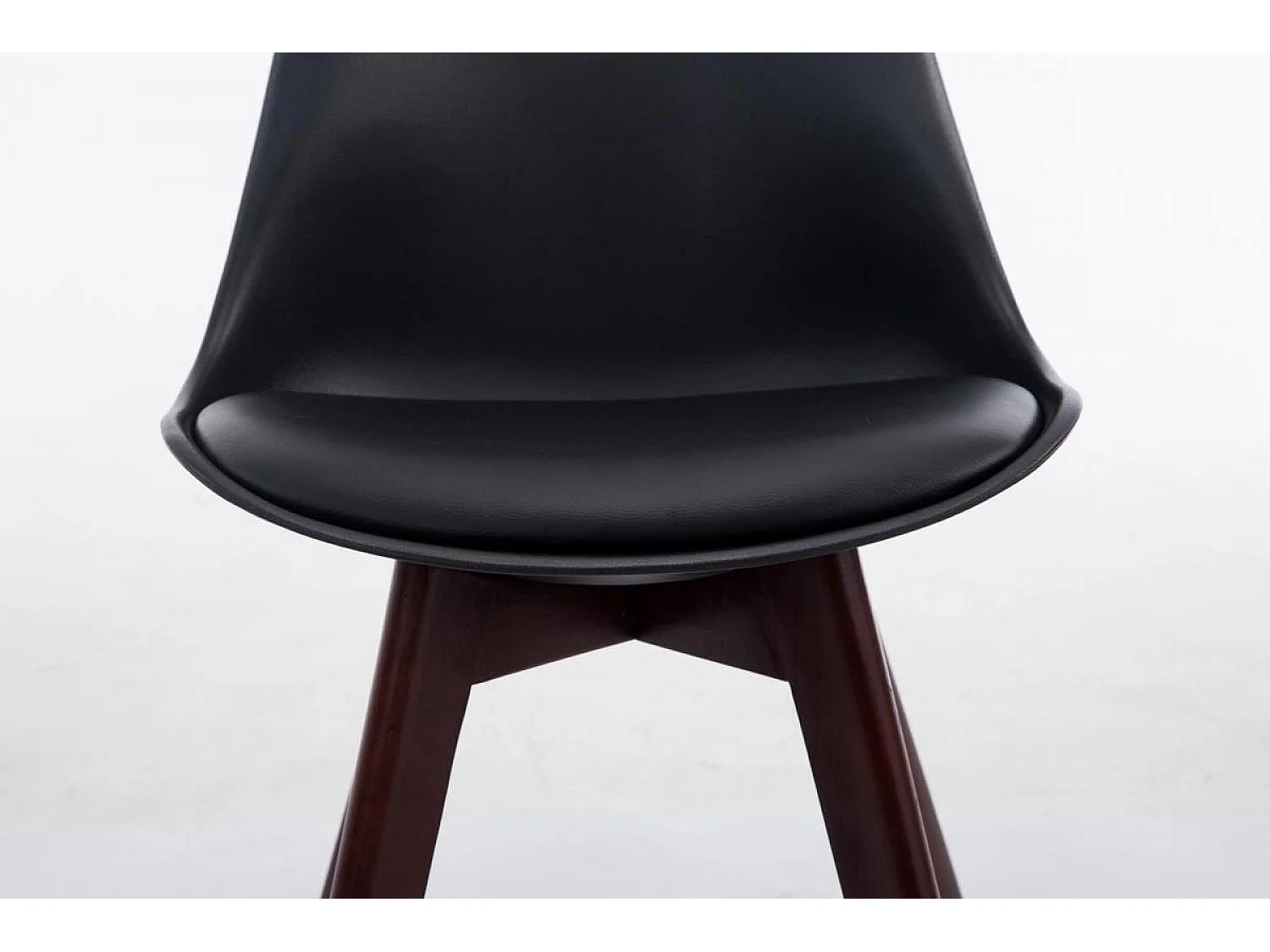 Eetkamerstoelen - Kunstleer & walnoot - zwart - Borneo V2