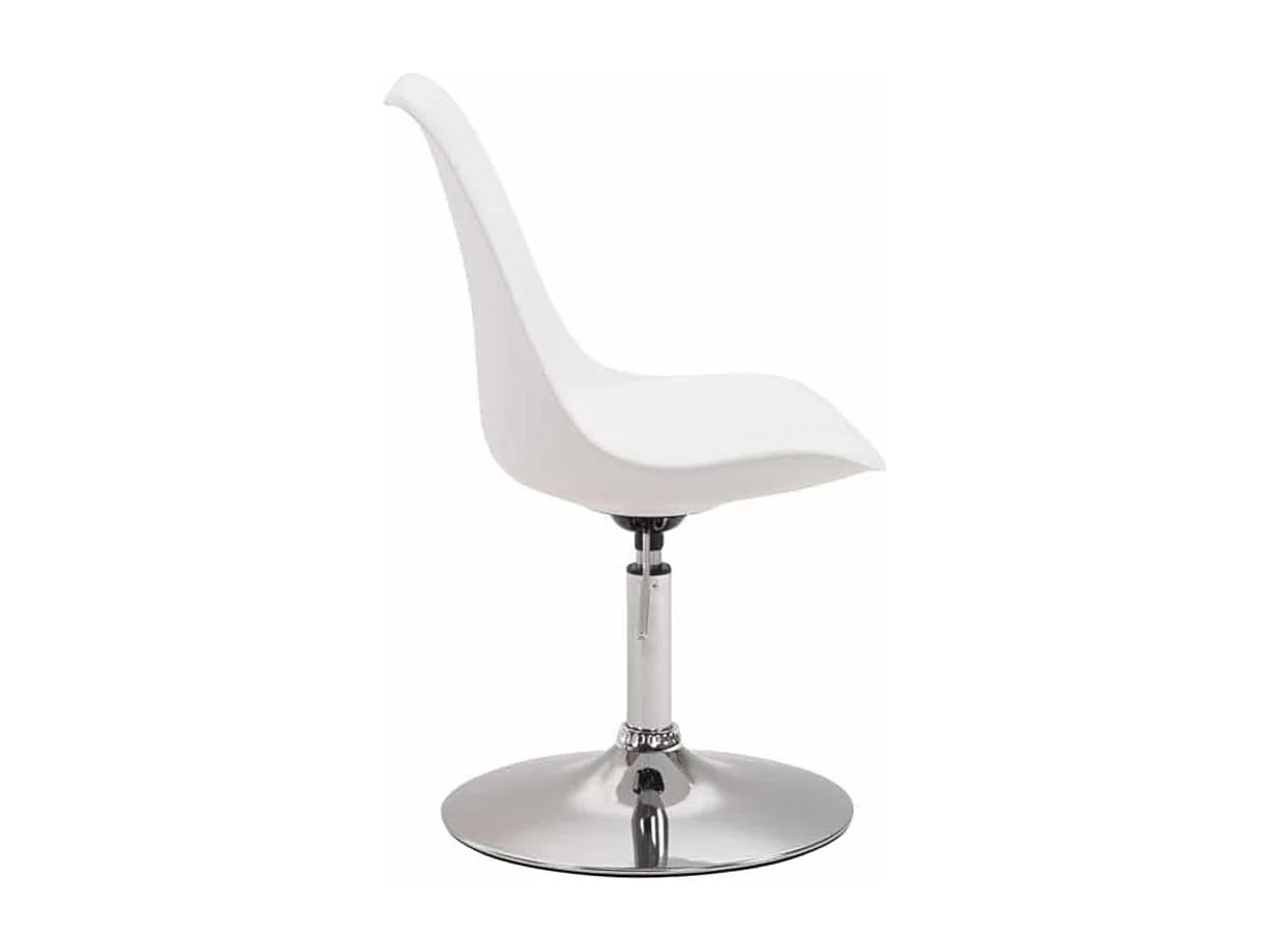 Lot de 4  chaise salle à manger - Plastique & Chrome - Blanc - Maverick