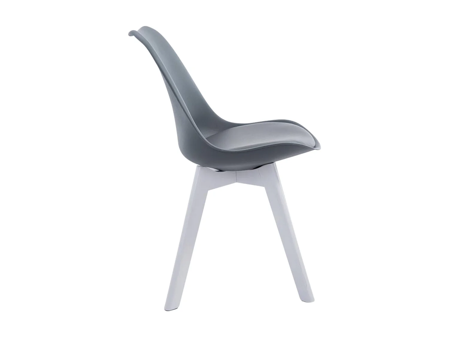 Lot de 4  chaise salle à manger - Similicuir & Blanc - Gris - Borneo V2