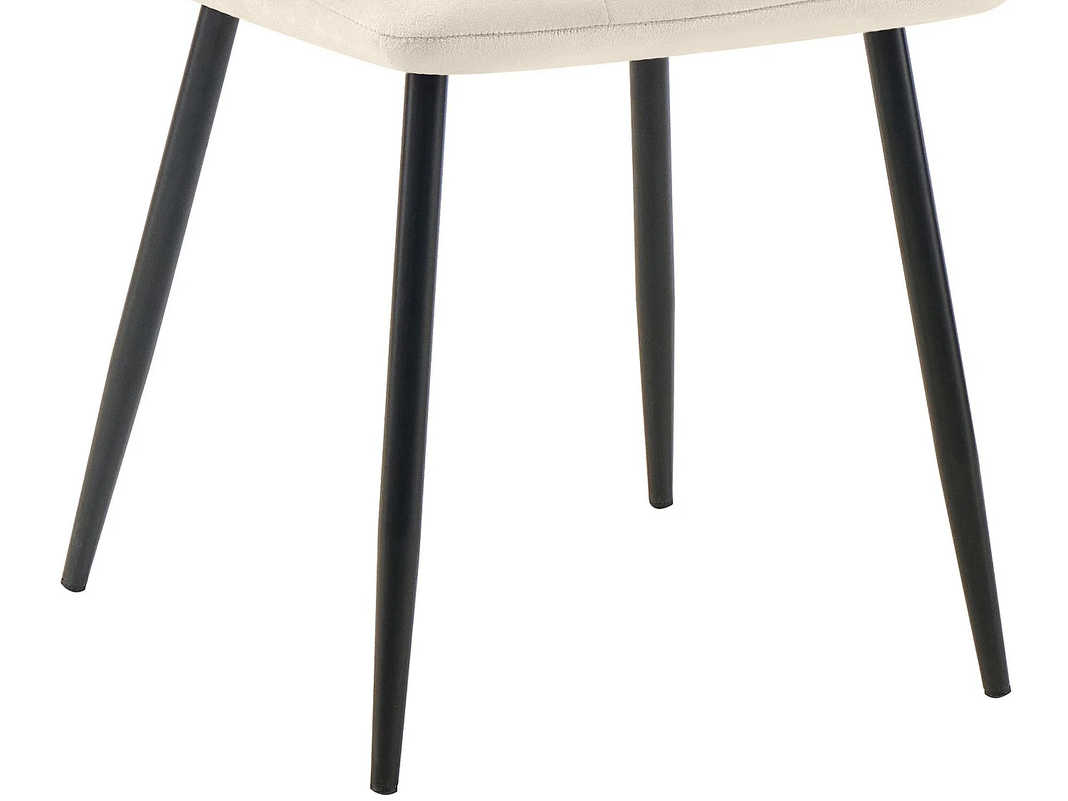 Lot de 2  chaise salle à manger - Velours - Crème - Tilde