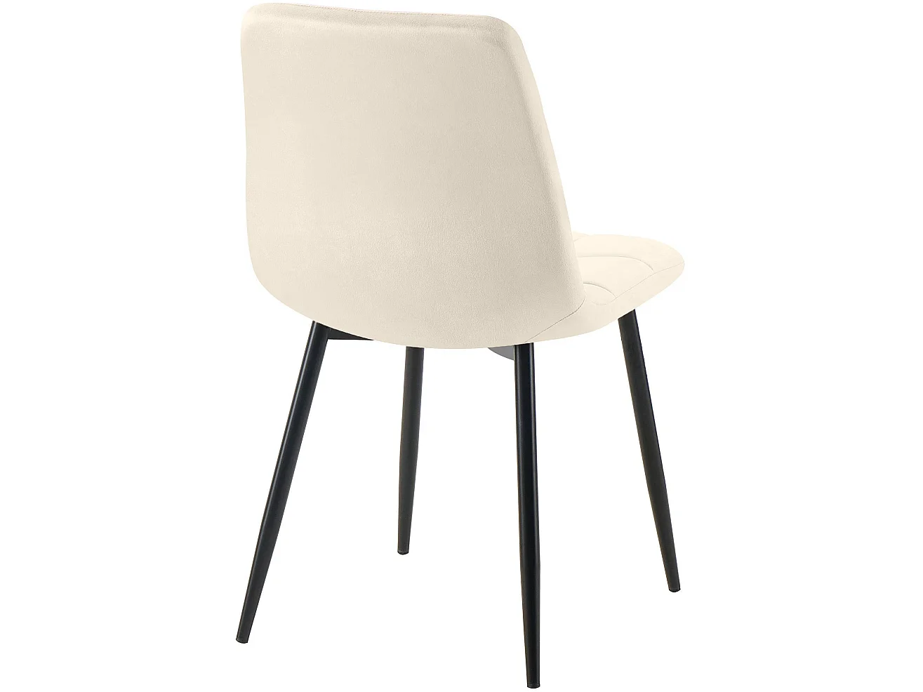 Lot de 2  chaise salle à manger - Velours - Crème - Tilde