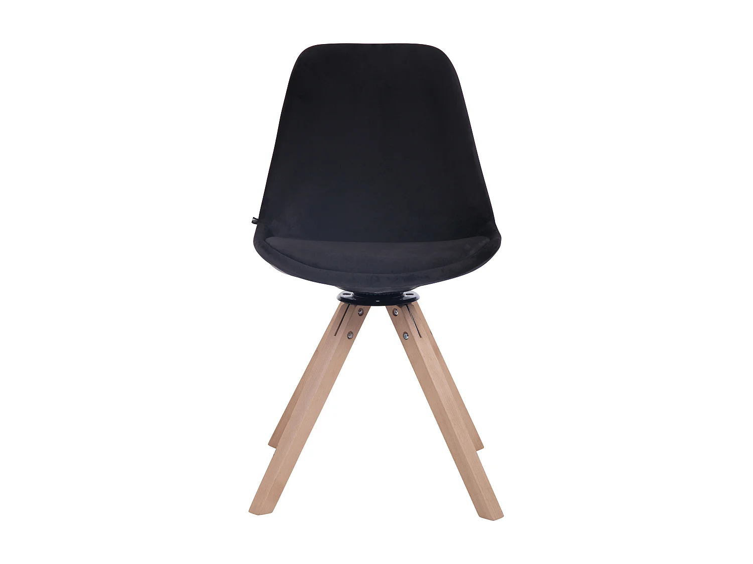 Eetkamerstoelen - Fluweel & natura - zwart - Troyes