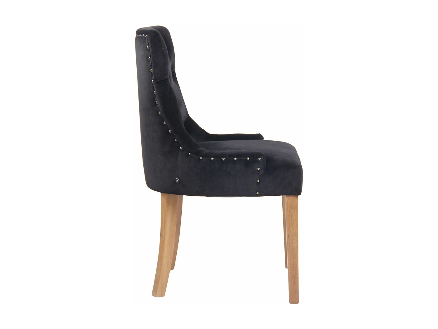 Lot de 4  chaise salle à manger - Velours & Antique clair - Noir - Aberdeen