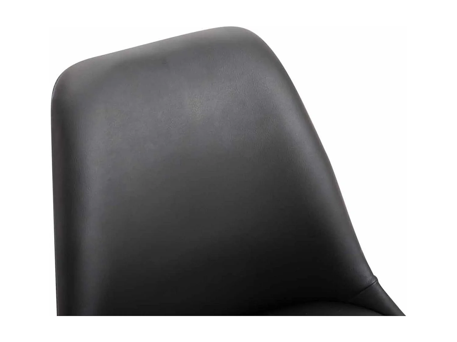 Lot de 4  chaise salle à manger - Similicuir & Chrome - Noir - Maverick