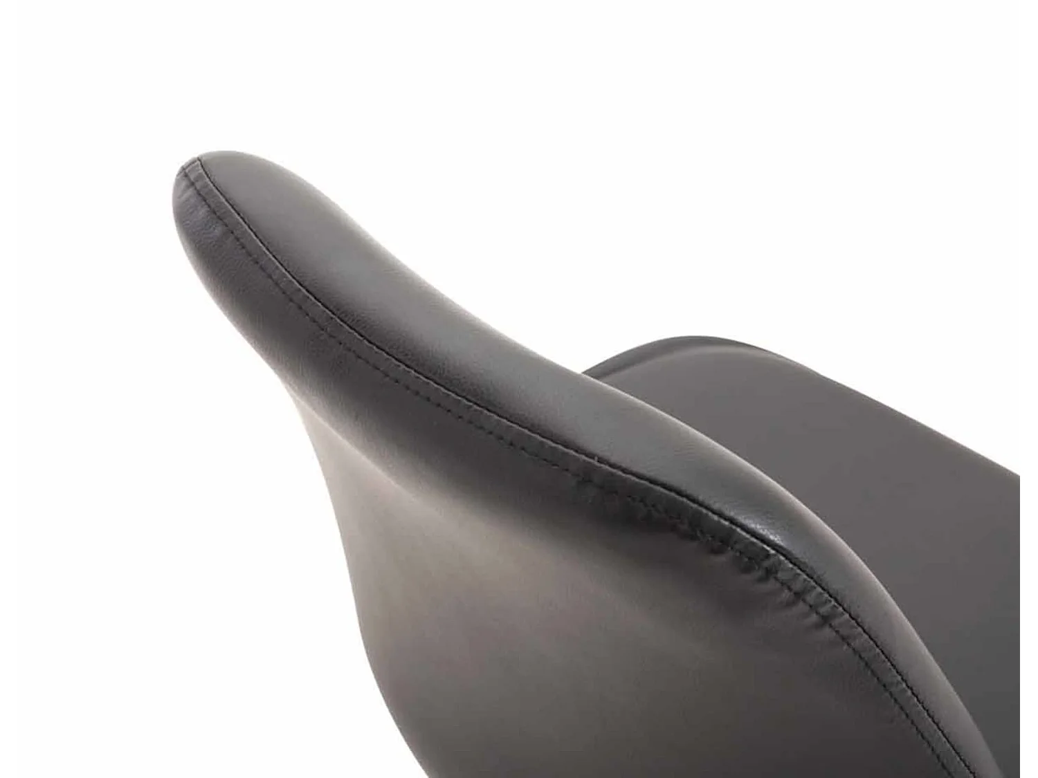 Lot de 4  chaise salle à manger - Similicuir & Chrome - Noir - Maverick