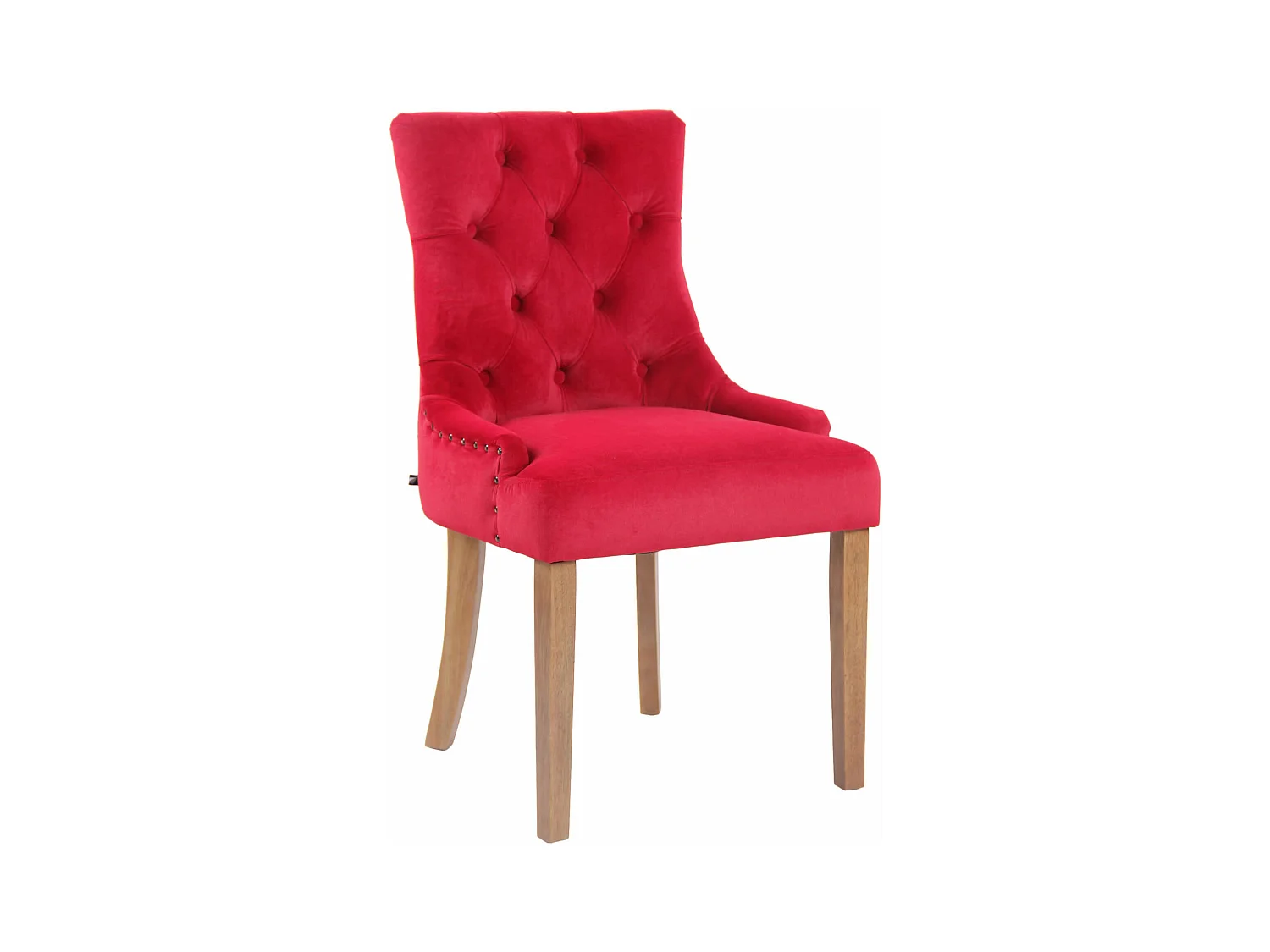 chaise salle à manger - Velours & Antique clair - Rouge - Aberdeen