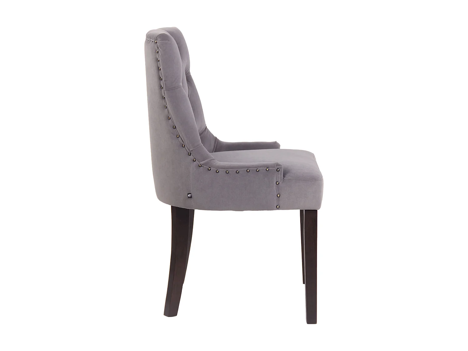 Lot de 4  chaise salle à manger - Velours & Antique - Gris - Aberdeen