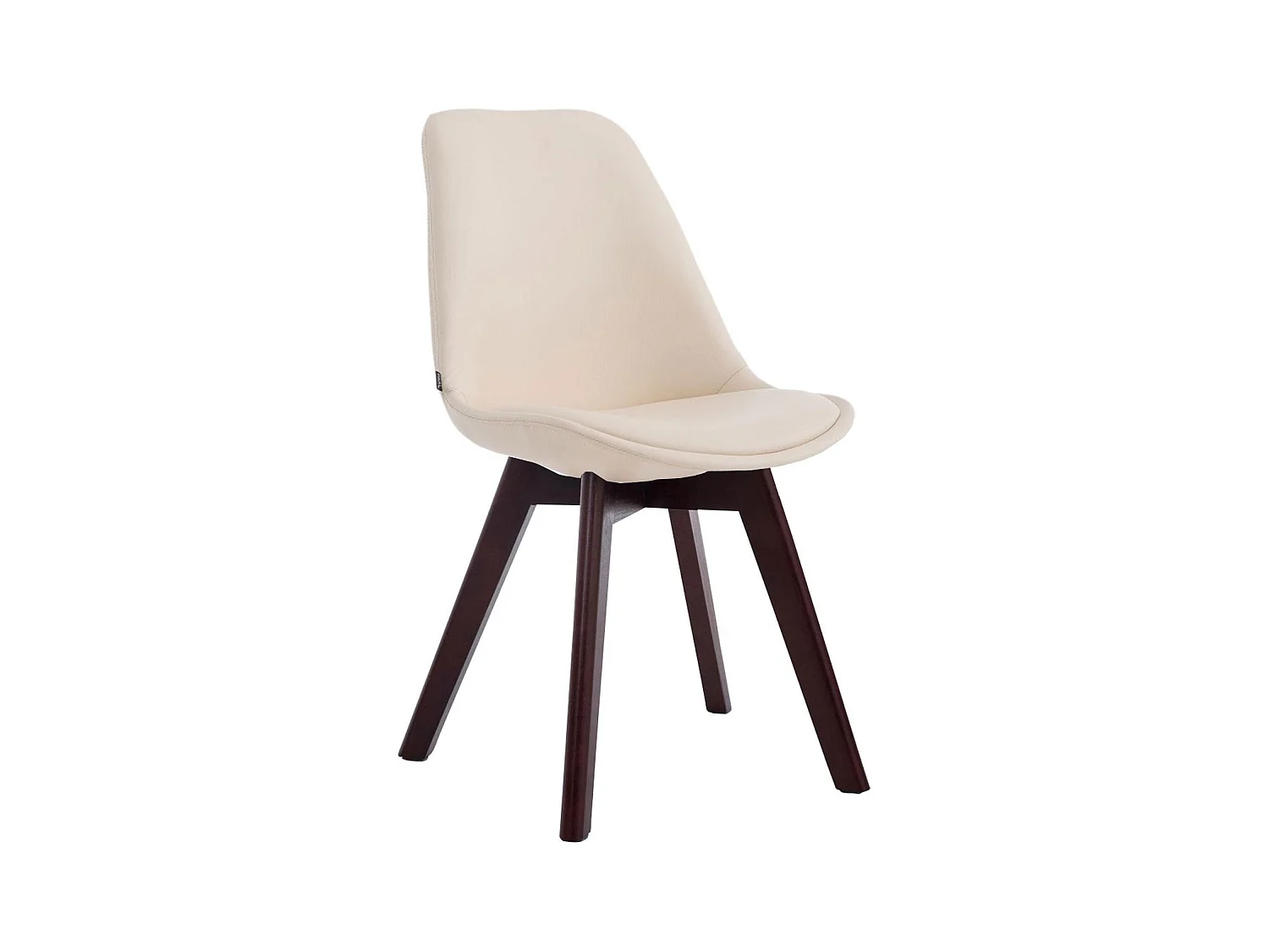 chaise salle à manger - Similicuir & Noyer - Crème - Manado