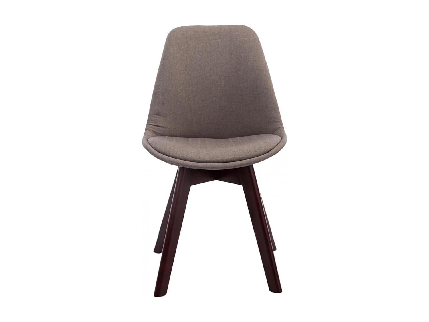 Lot de 4  chaise salle à manger - Tissu & Noyer - Taupe - Borneo V2