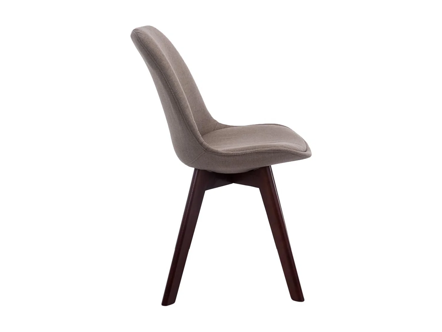 Lot de 4  chaise salle à manger - Tissu & Noyer - Taupe - Borneo V2