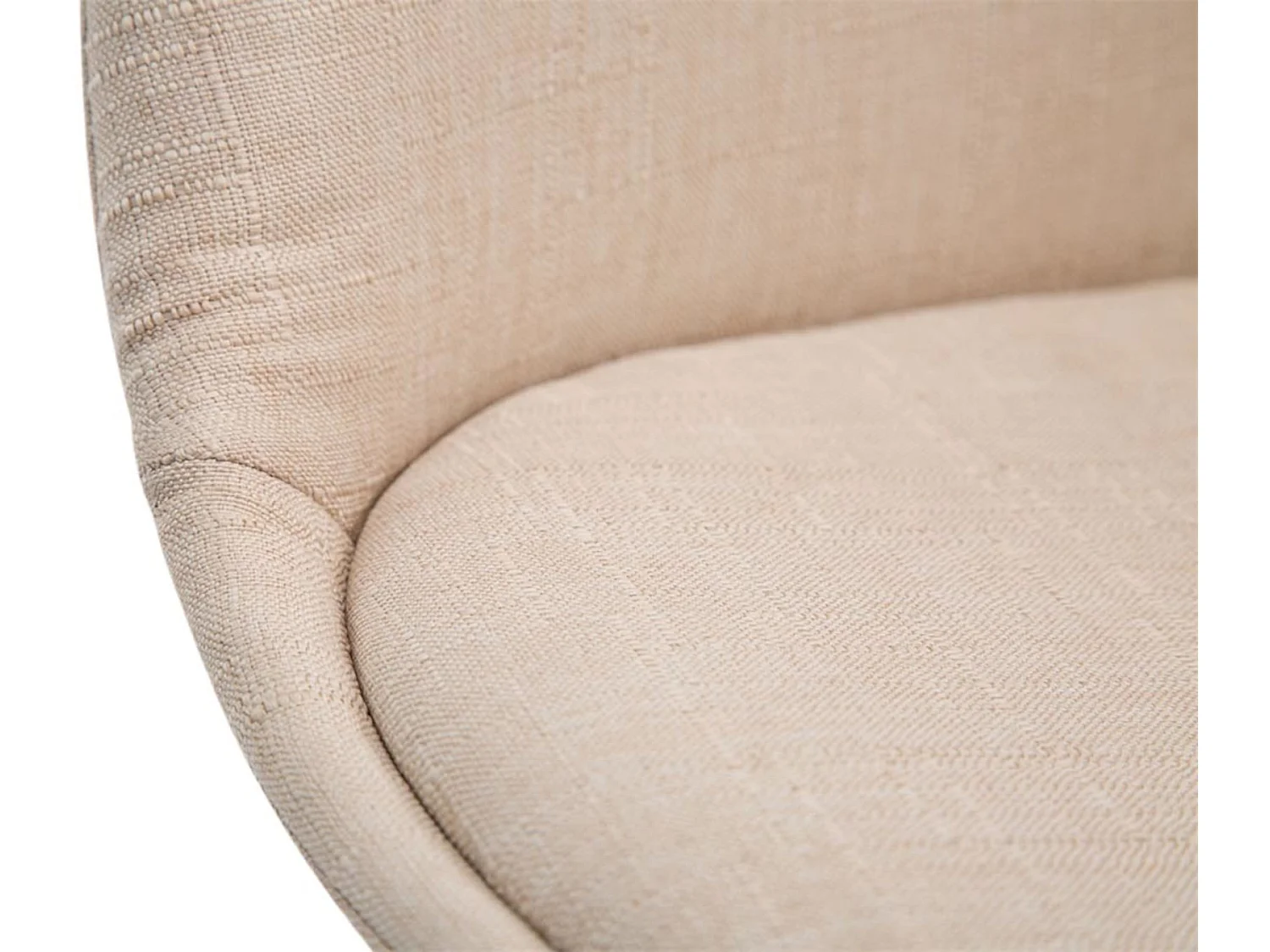 Lot de 4  chaise salle à manger - Tissu & Noyer - Crème - Borneo V2