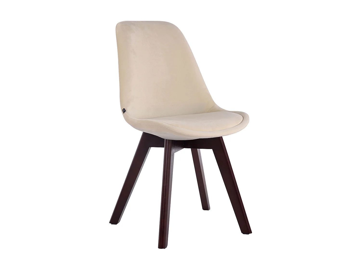 Eetkamerstoelen - Fluweel & walnoot - creme - Borneo