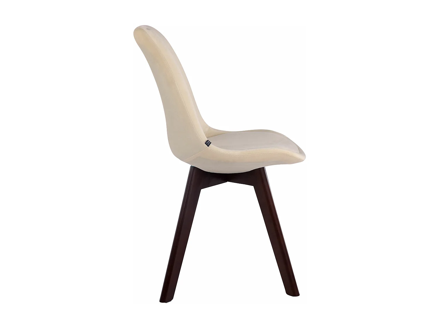 Eetkamerstoelen - Fluweel & walnoot - creme - Borneo