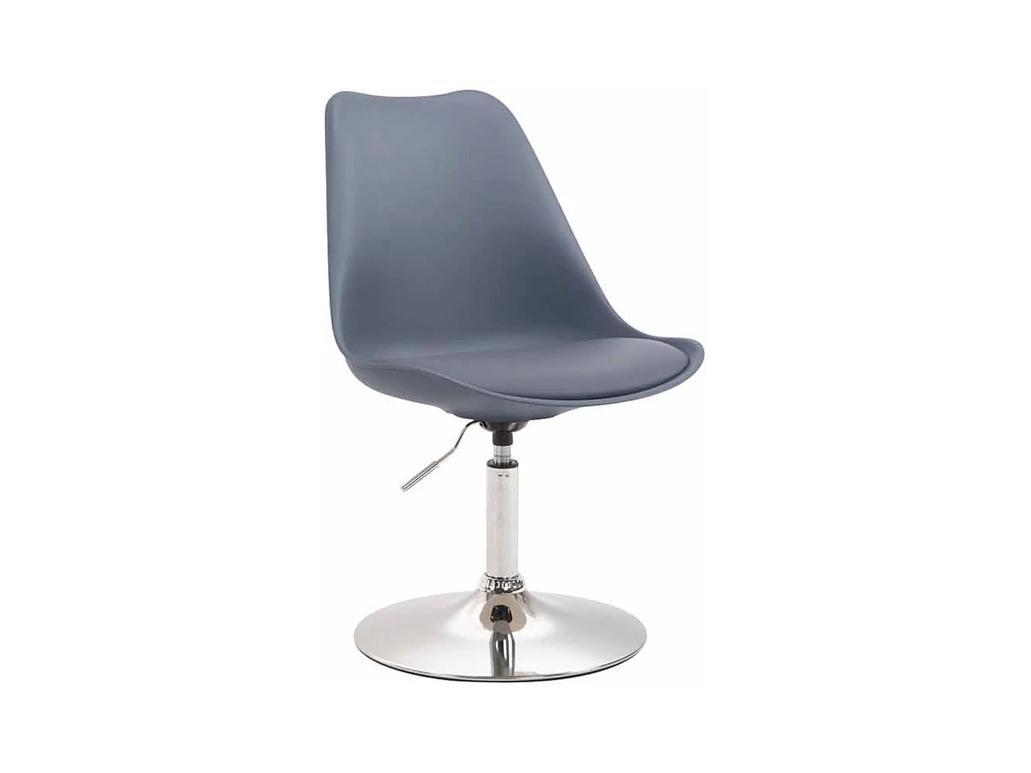 4er Set Esszimmerstuhl - Kunststoff & chrom - grau - Maverick