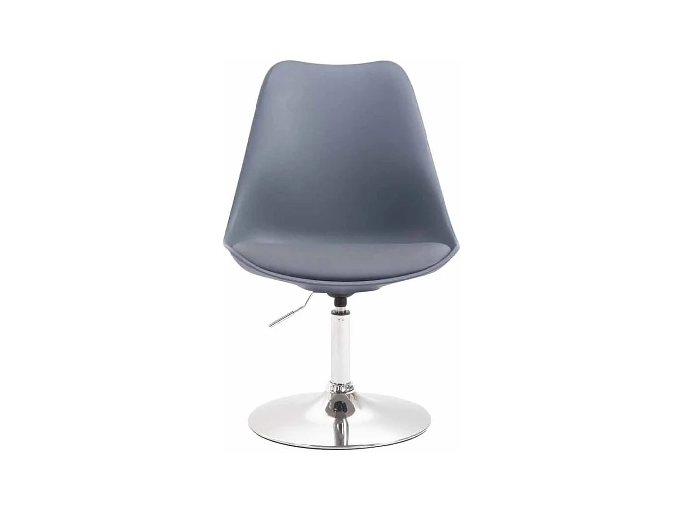 4er Set Esszimmerstuhl - Kunststoff & chrom - grau - Maverick