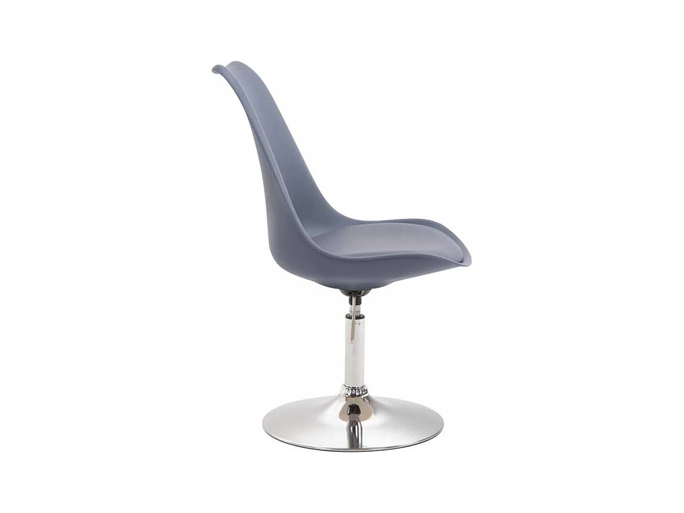 4er Set Esszimmerstuhl - Kunststoff & chrom - grau - Maverick