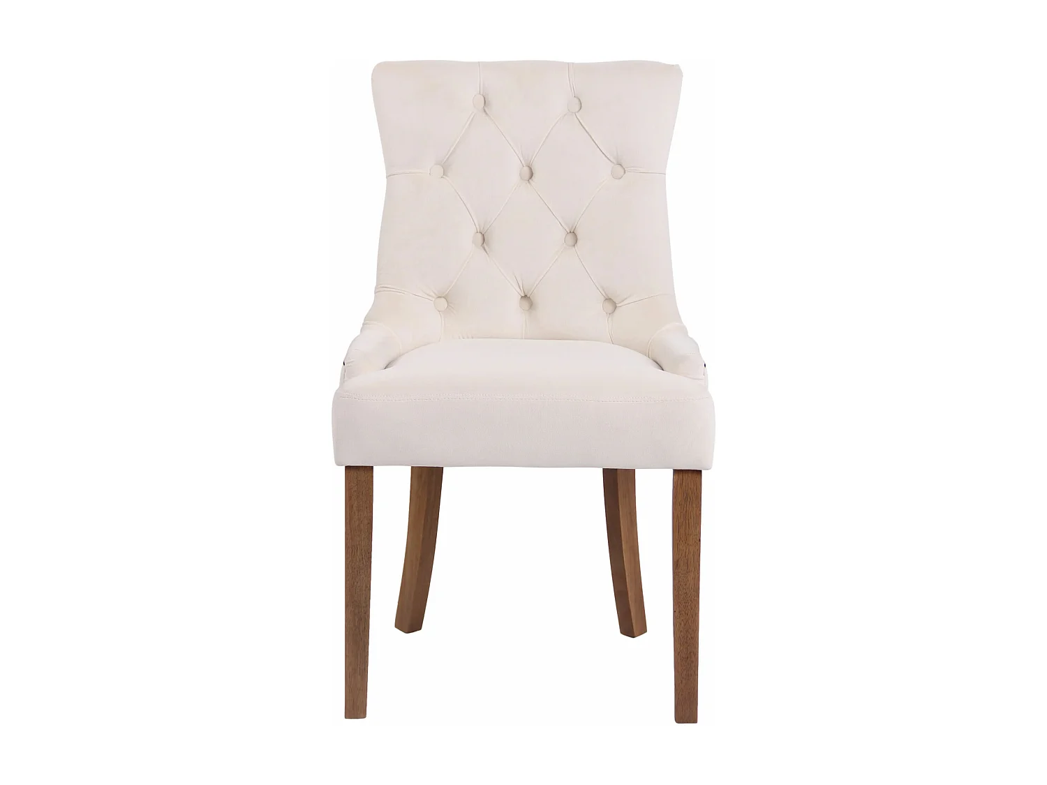 Lot de 4  chaise salle à manger - Velours & Antique clair - Crème - Aberdeen