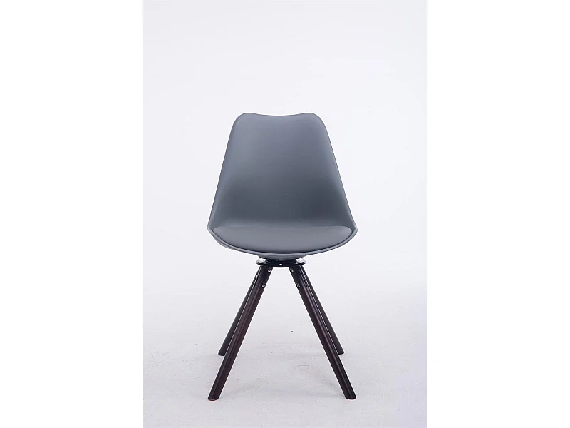 chaise salle à manger - Similicuir & Noyer - Gris - Troyes