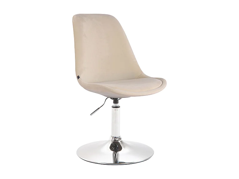 Eetkamerstoelen - Fluweel & chroom - creme - Maverick