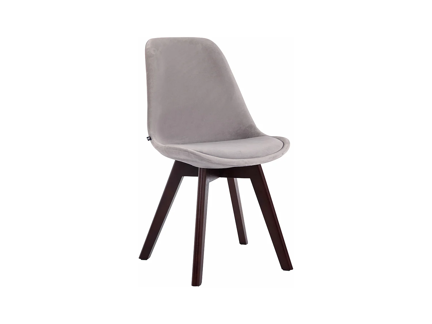 chaise salle à manger - Velours & Noyer - Gris - Borneo