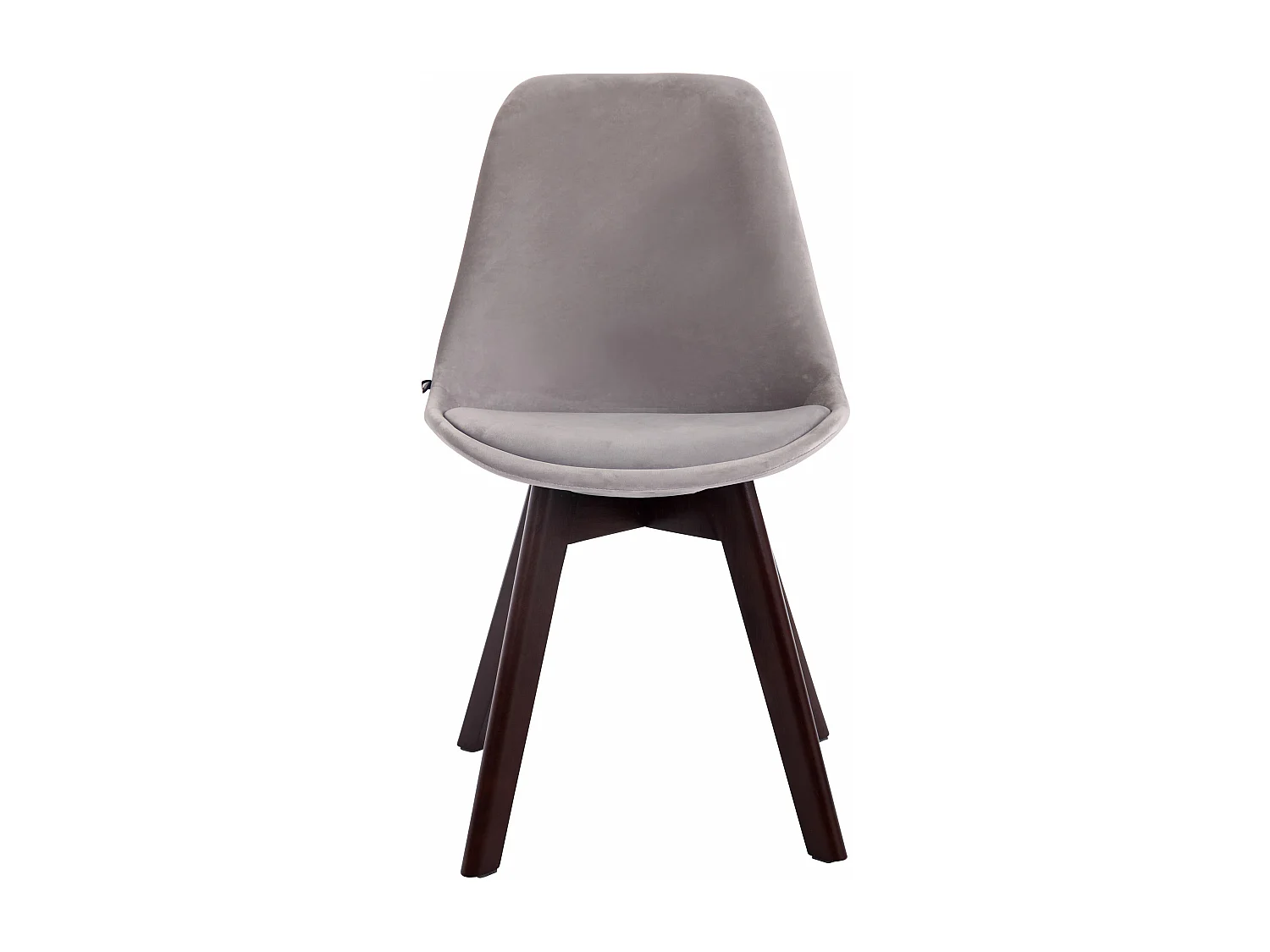 chaise salle à manger - Velours & Noyer - Gris - Borneo