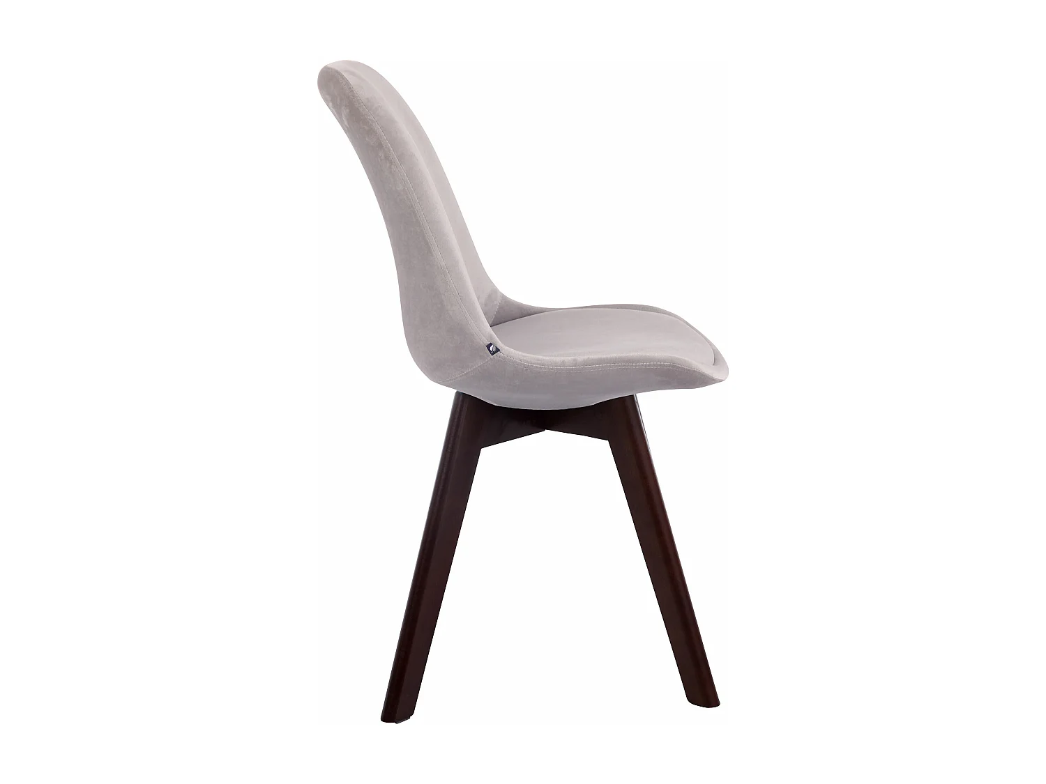 chaise salle à manger - Velours & Noyer - Gris - Borneo