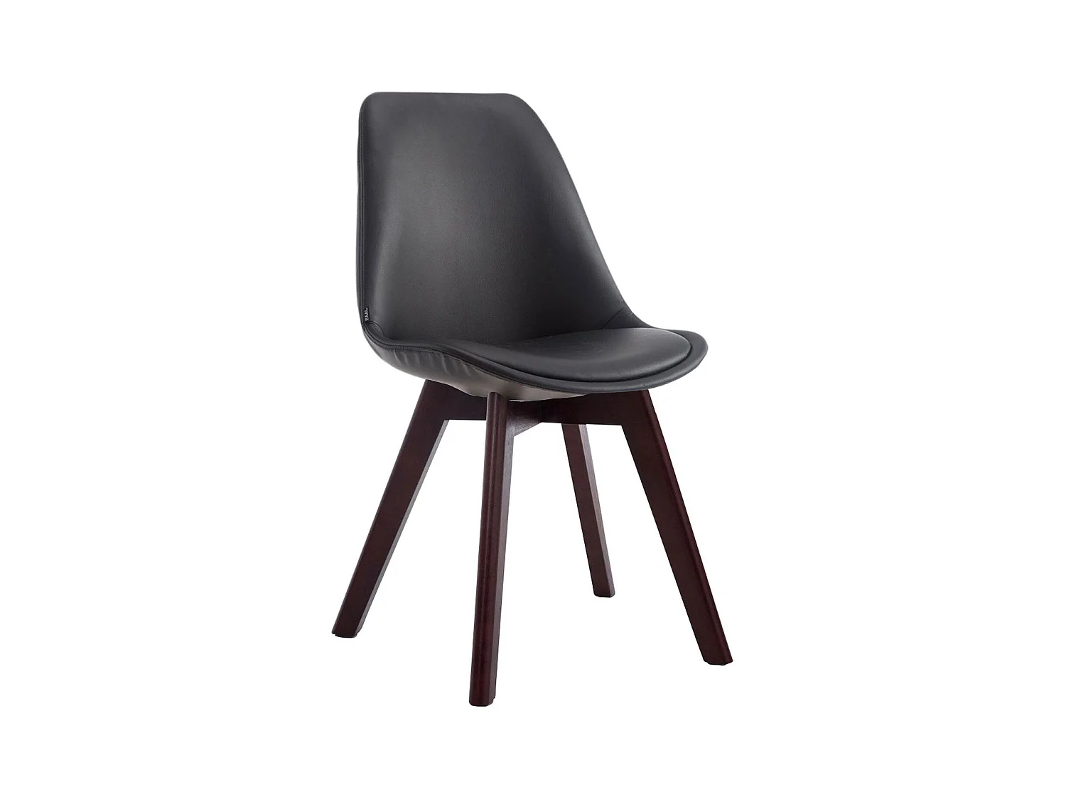 chaise salle à manger - Similicuir & Noyer - Noir - Manado
