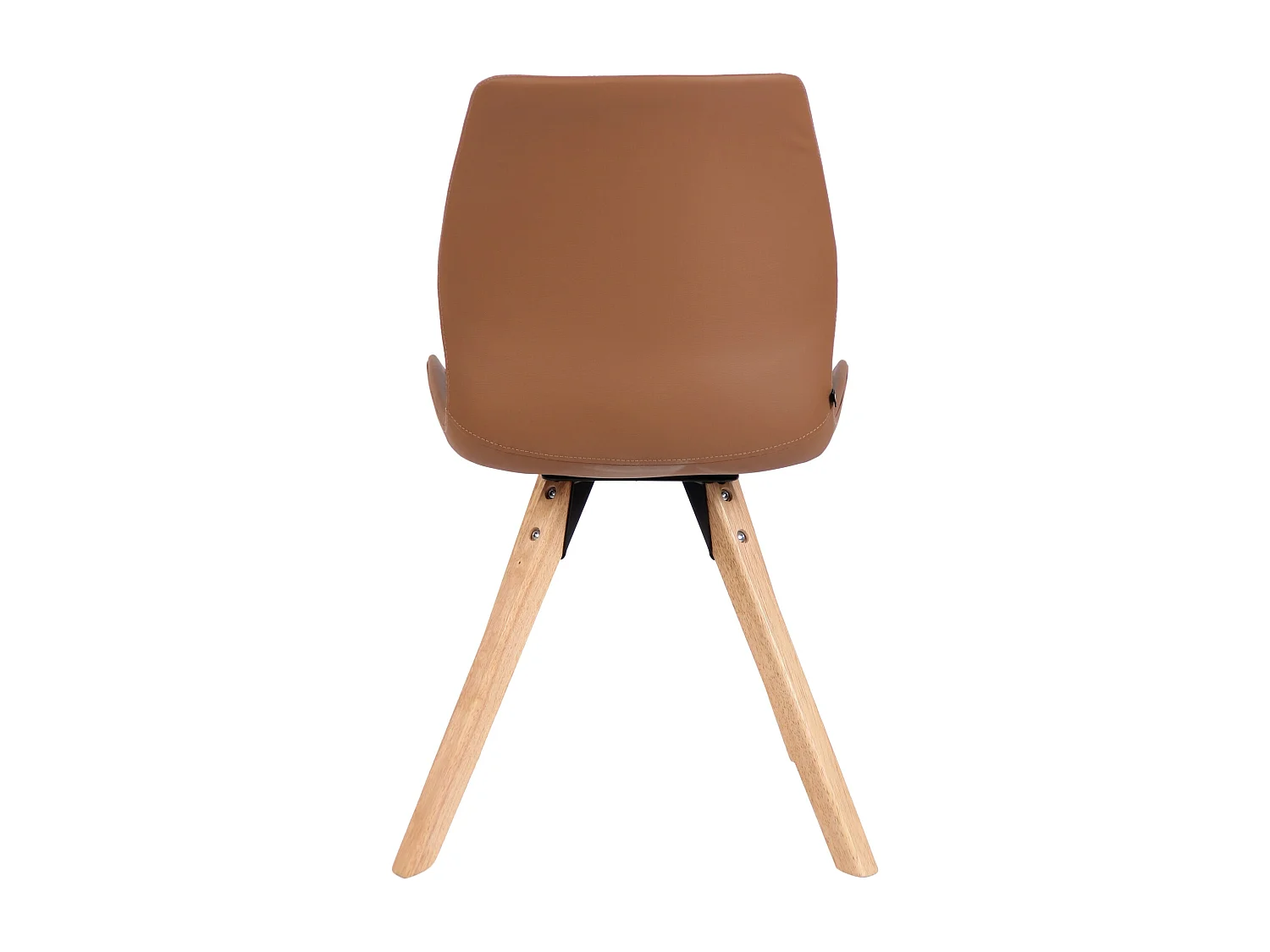 Lot de 4  chaise salle à manger - Similicuir - Marron clair - Luna