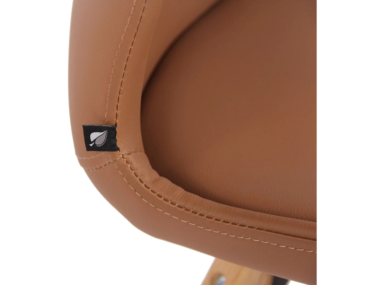 Lot de 4  chaise salle à manger - Similicuir - Marron clair - Luna