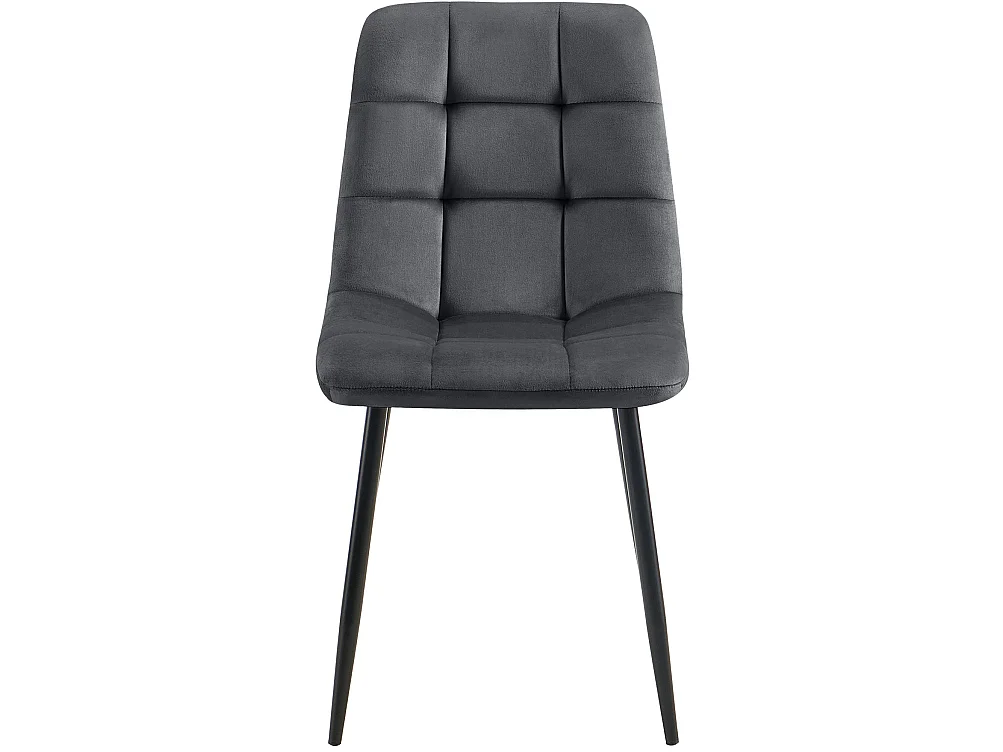 chaise salle à manger - Velours - Gris foncé - Tilde