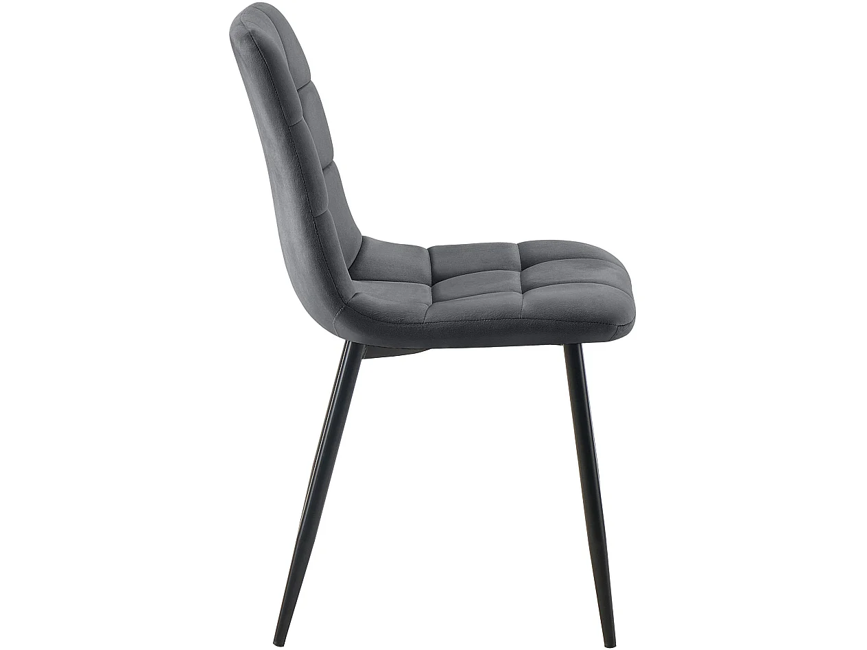 chaise salle à manger - Velours - Gris foncé - Tilde