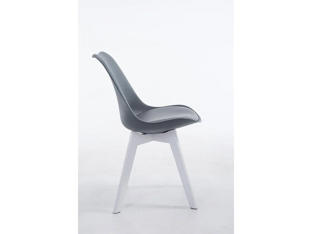 chaise salle à manger - Similicuir & Blanc - Gris - Borneo V2