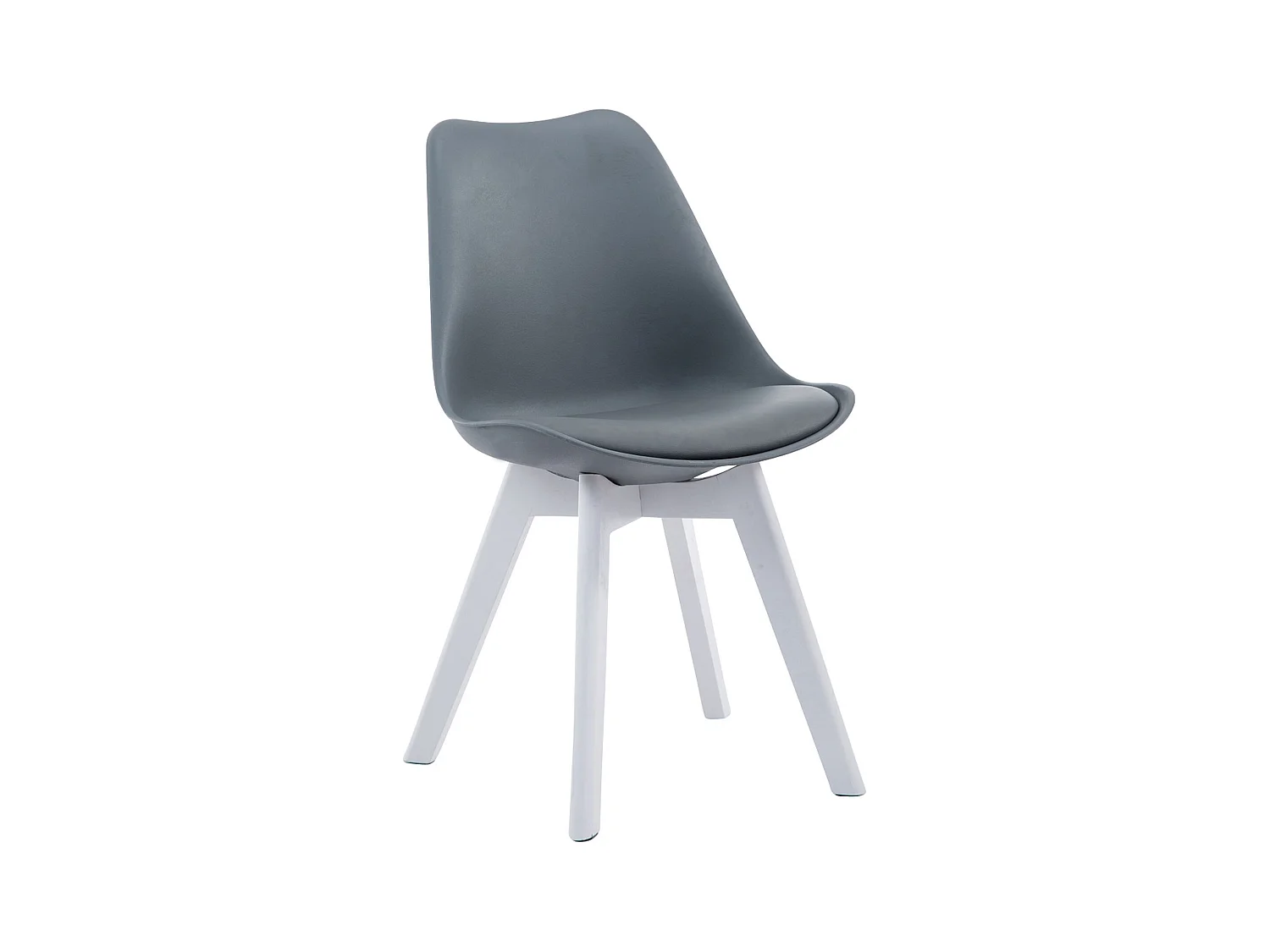 chaise salle à manger - Similicuir & Blanc - Gris - Borneo V2