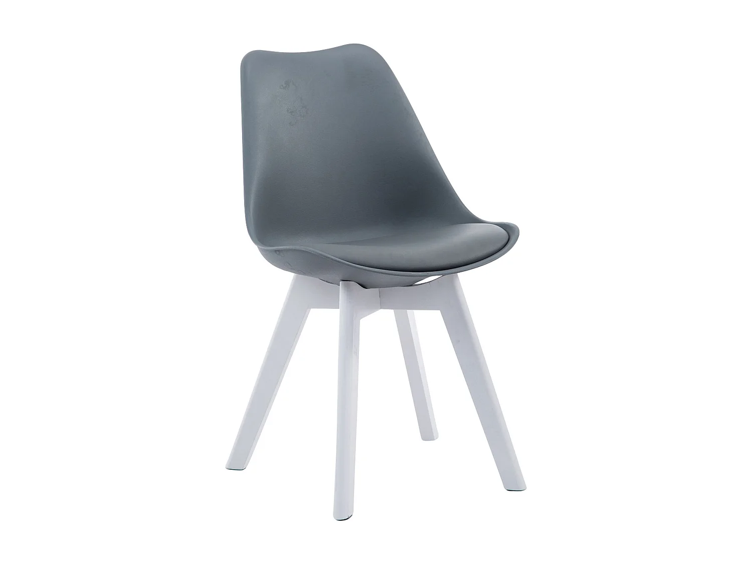 chaise salle à manger - Similicuir & Blanc - Gris - Borneo V2