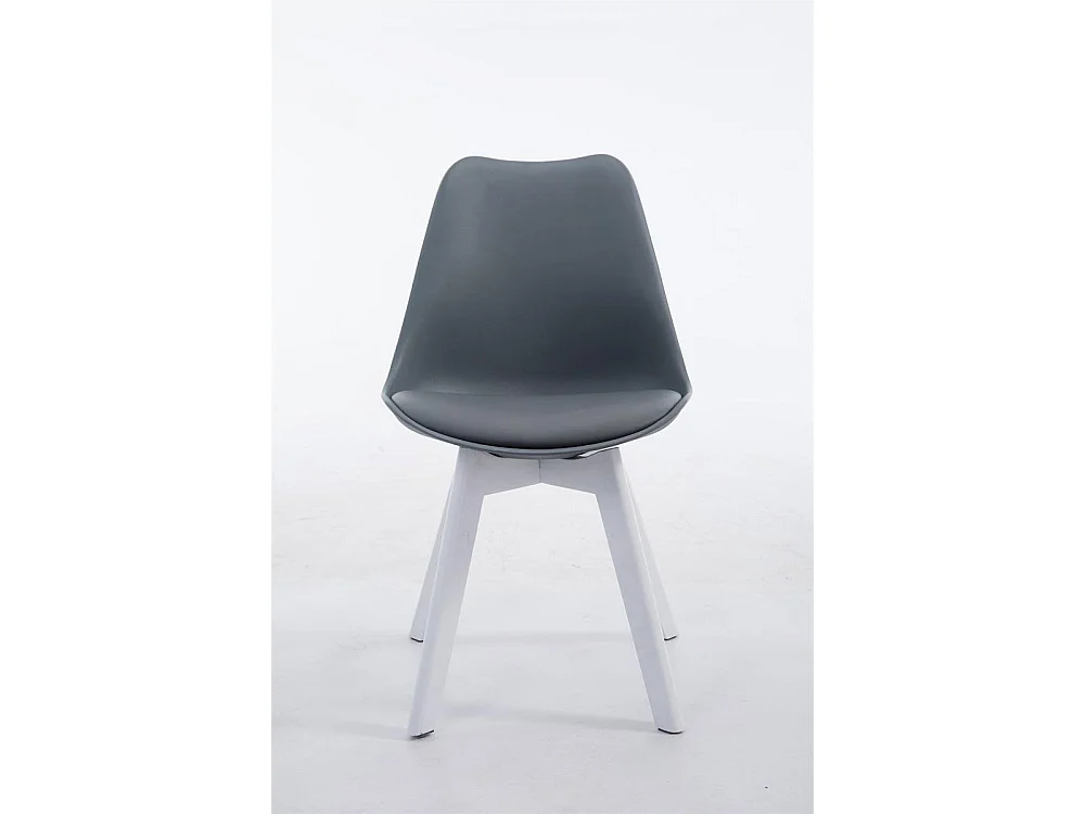 chaise salle à manger - Similicuir & Blanc - Gris - Borneo V2