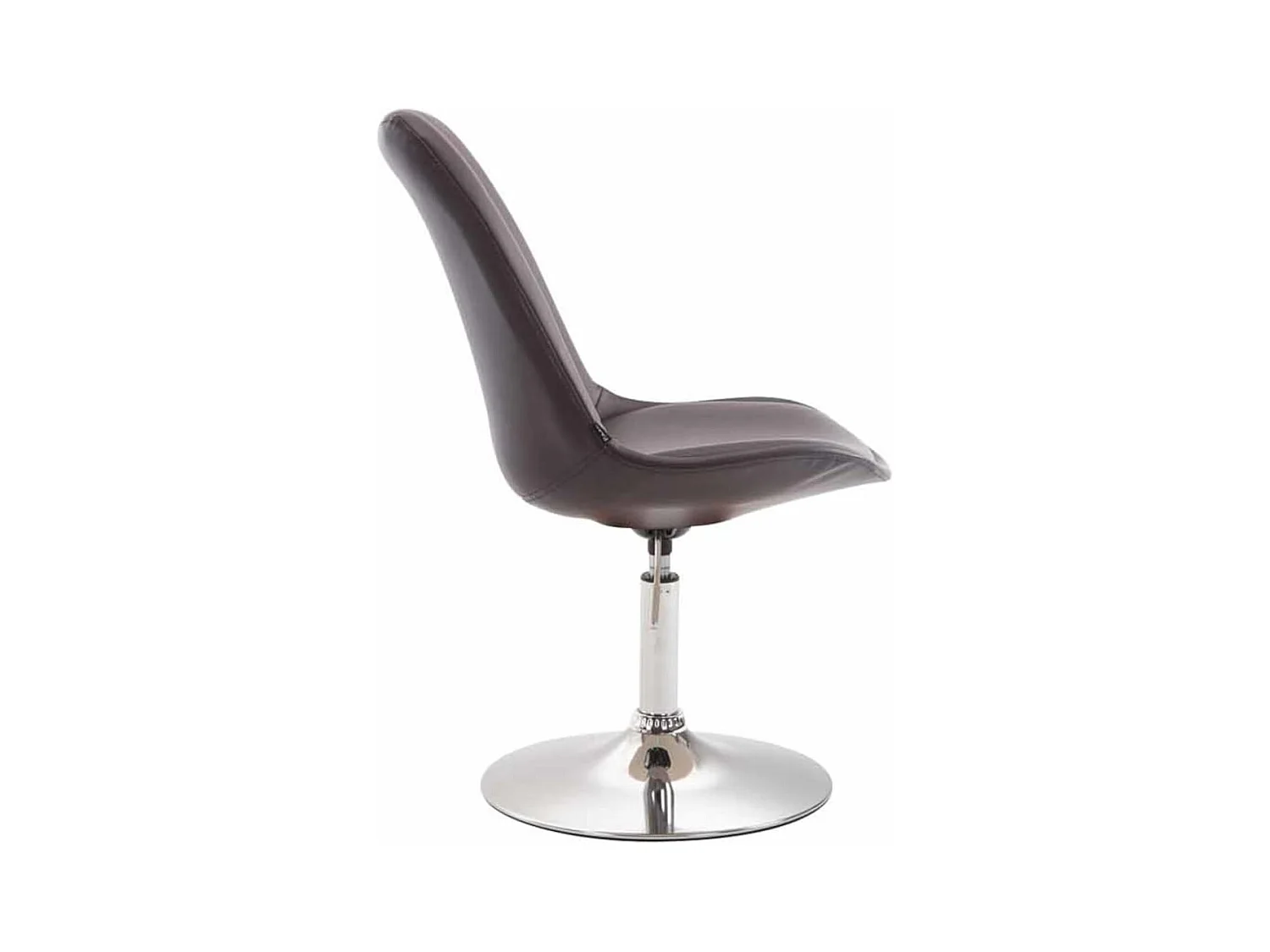 4er Set Esszimmerstuhl - Kunstleder & chrom - braun - Maverick