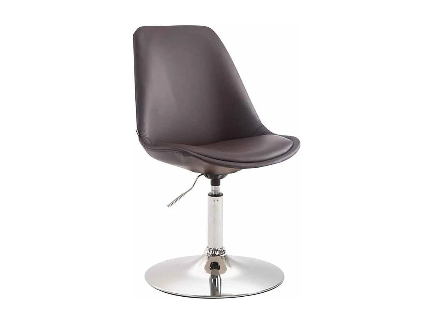 Lot de 4  chaise salle à manger - Similicuir & Chrome - Marron - Maverick