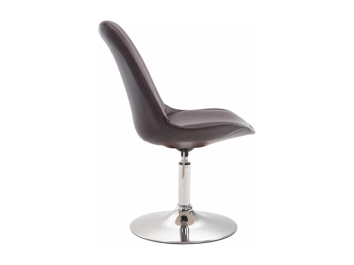 Lot de 4  chaise salle à manger - Similicuir & Chrome - Marron - Maverick