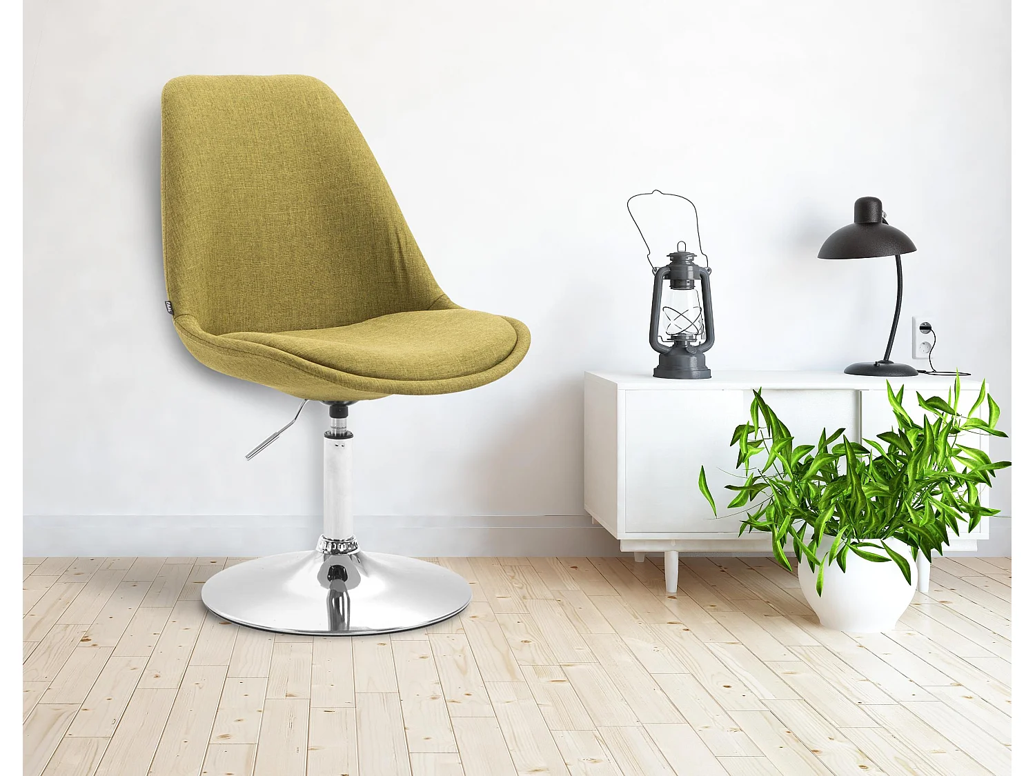 Eetkamerstoelen - Stof & chroom - groen - Maverick