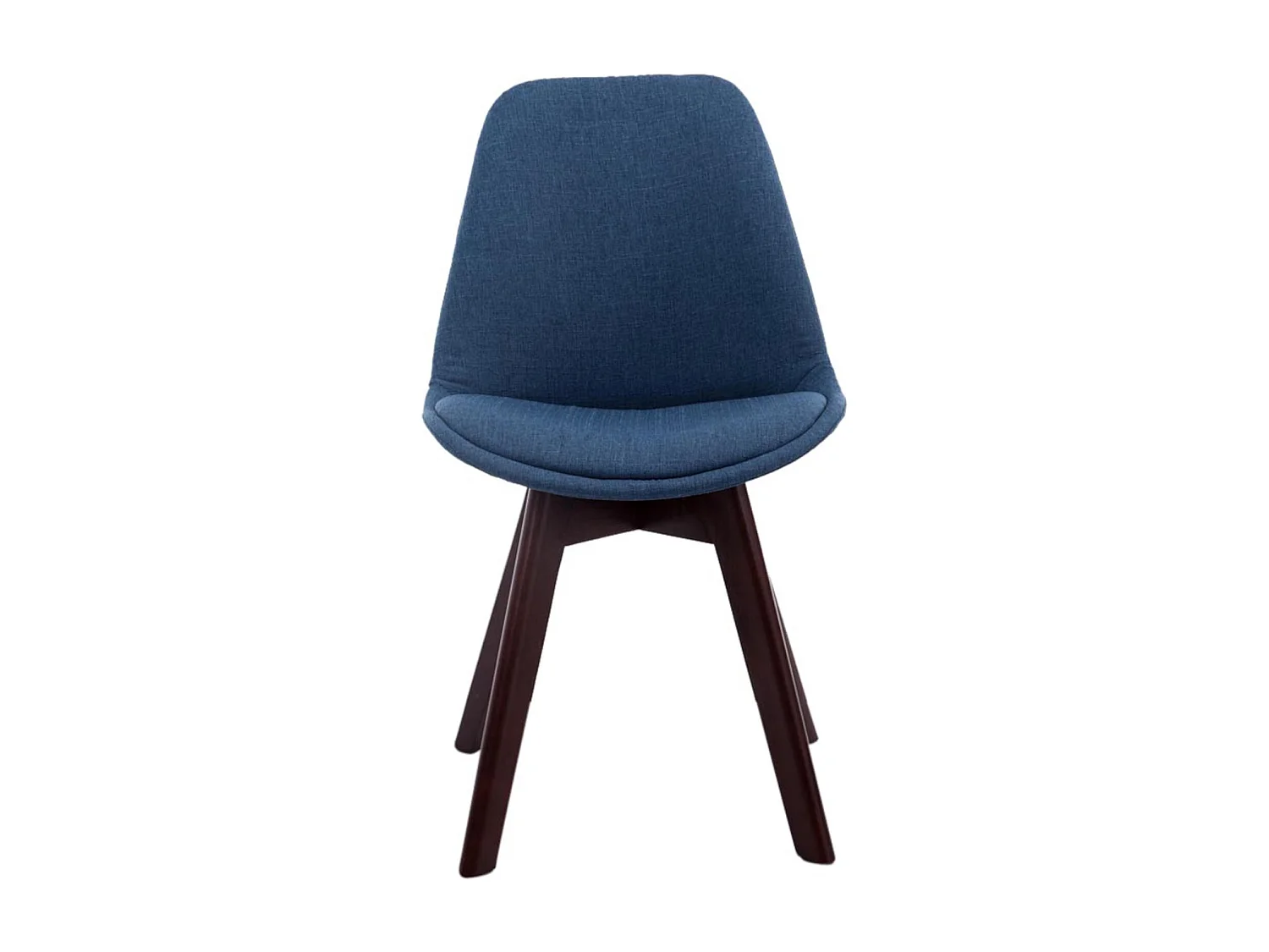 Lot de 4  chaise salle à manger - Tissu & Noyer - Bleu - Borneo V2