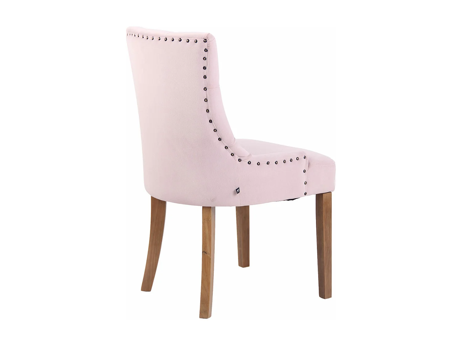 Lot de 4  chaise salle à manger - Velours & Antique clair - Rose - Aberdeen