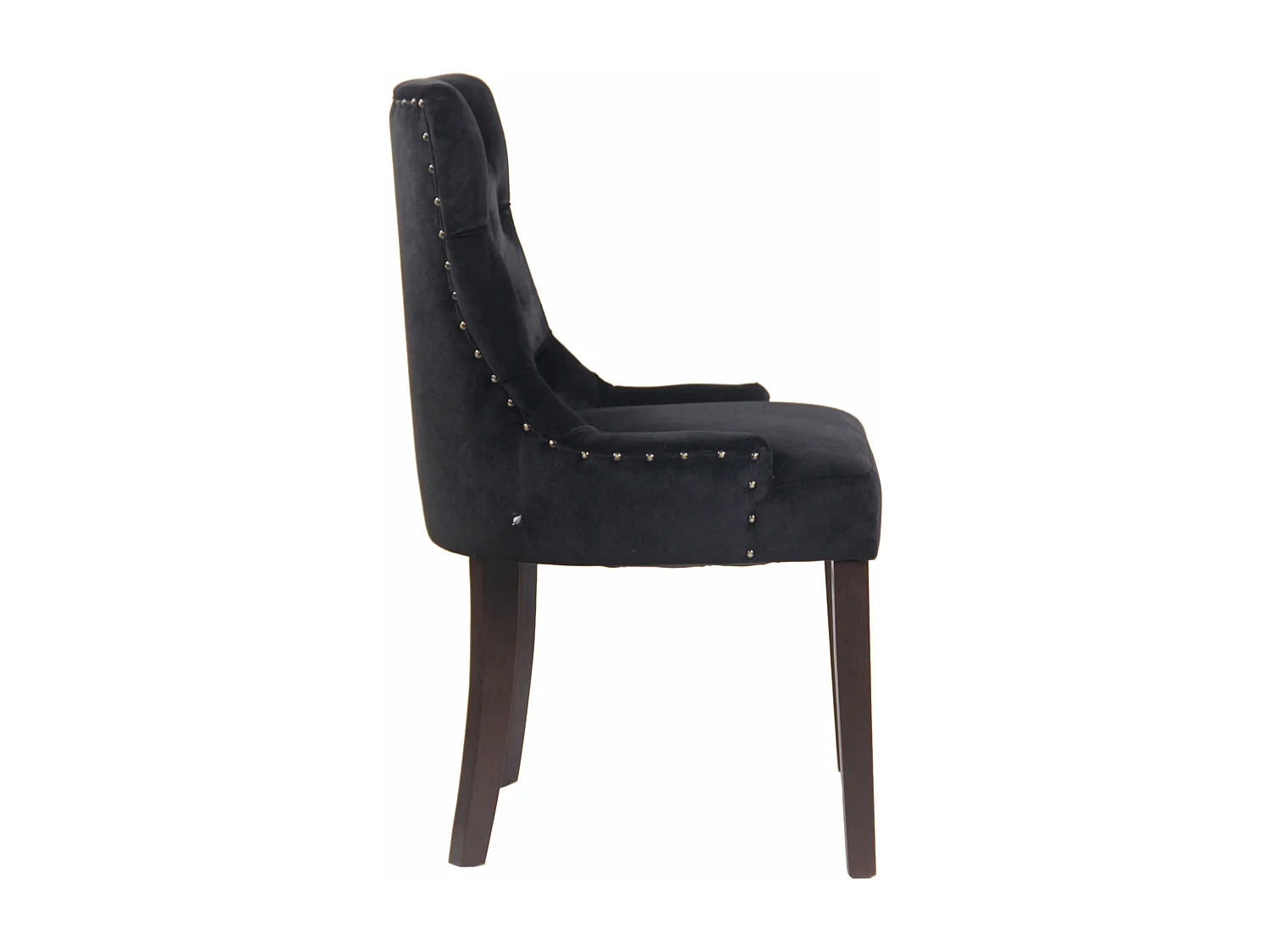 Lot de 4  chaise salle à manger - Velours & Antique - Noir - Aberdeen