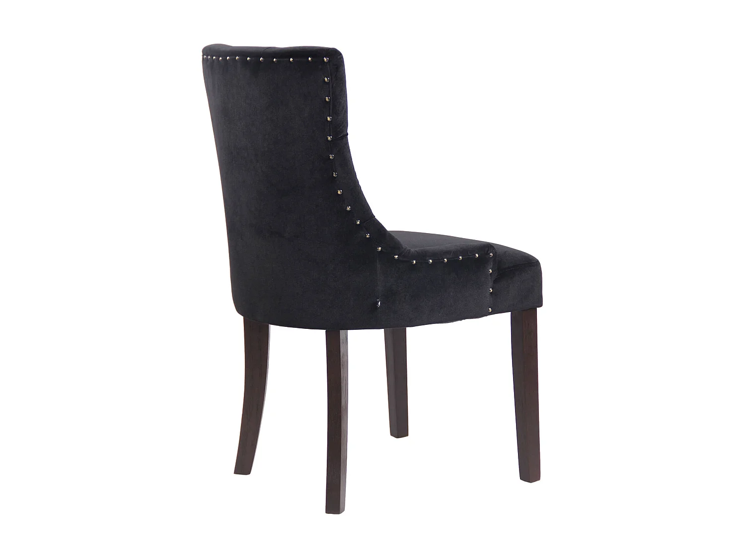 Lot de 4  chaise salle à manger - Velours & Antique - Noir - Aberdeen